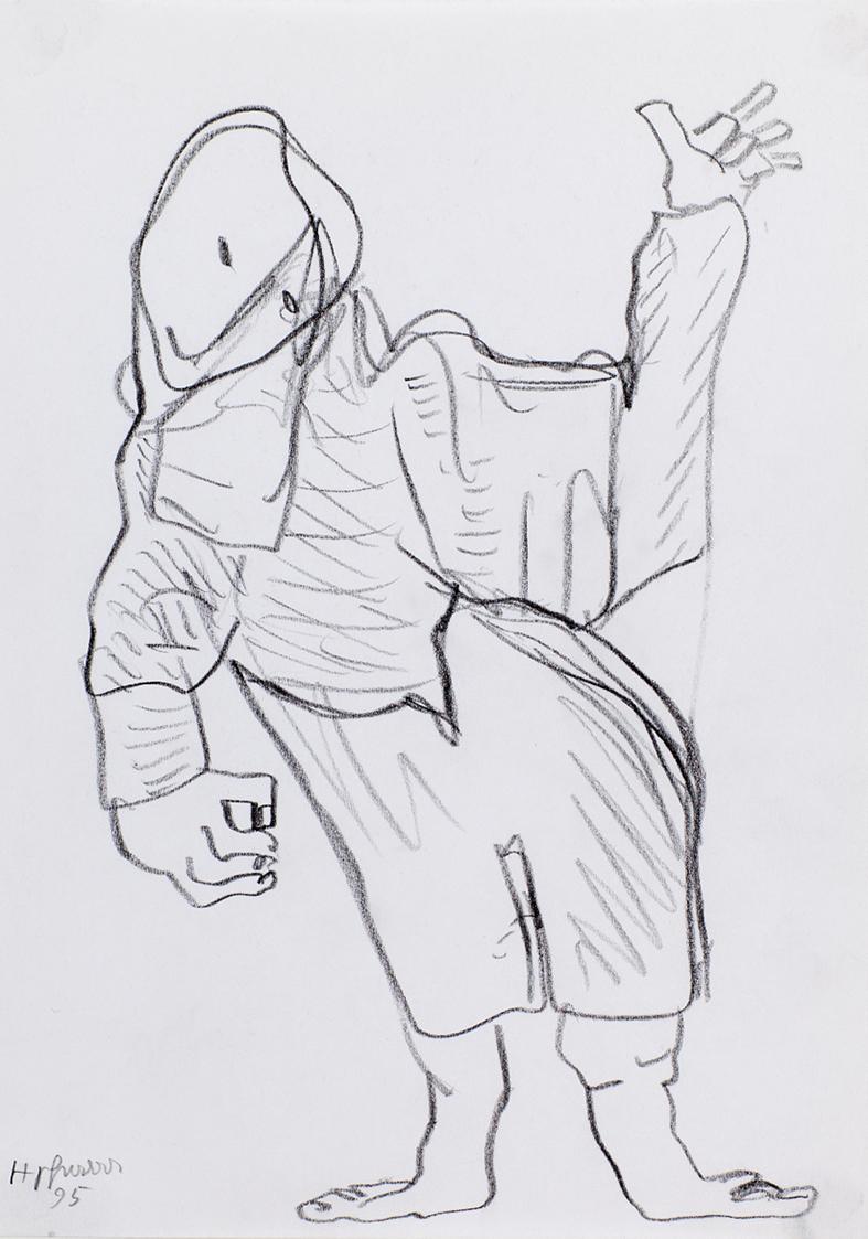 Kurt Hüpfner, Ohne Titel, 1995, Bleistift auf Papier, kaschiert auf Karton, 29,6 × 21 cm, Priva ...