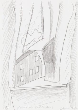 Kurt Hüpfner, Fenster (Winter), 1988, Bleistift auf Papier, kaschiert auf Karton, 29,7 × 21 cm, ...