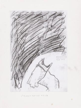 Kurt Hüpfner, Frankreich 1917, 2004, Bleistift und Kohle auf Papier, kaschiert auf Karton, 29,7 ...