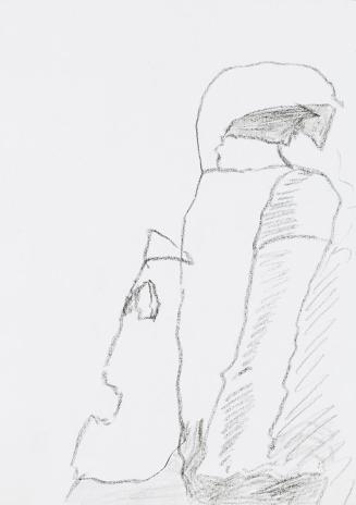Kurt Hüpfner, Ohne Titel, um 2005, Bleistift und schwarze Kreide auf Papier, 29,7 × 21 cm, Priv ...