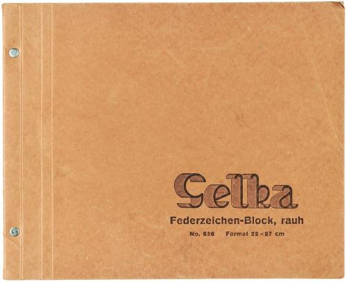 Alfred Wickenburg, Skizzenbuch Selka-Federzeichen-Block, No. 656, 1940/1944, Kohle, Bleistift,  ...