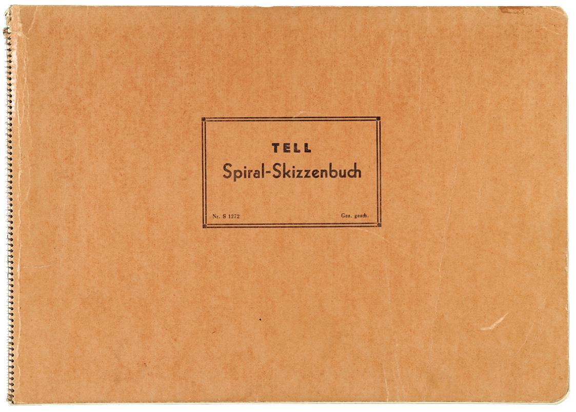 Alfred Wickenburg, Skizzenbuch TELL Spiral-Skizzenbuch, Nr. S 1272, 1945/1950, Kohle auf Papier ...