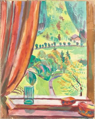 Alfred Wickenburg, Blick aus dem Fenster, 1942, Aquarell über Bleistift auf Papier, Blattmaße:  ...