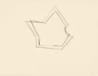 Alfred Wickenburg, Skizze einer geometrischen Form, um 1950, Kohle auf Transparentpapier, Blatt ...