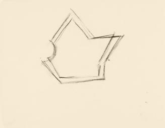Alfred Wickenburg, Skizze einer geometrischen Form, um 1950, Kohle auf Transparentpapier, Blatt ...
