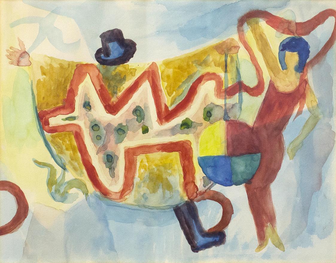 Alfred Wickenburg, Zauberer, um 1960, Aquarell auf Papier, Lichte Maße: 35,5 × 45,5 cm, Sammlun ...