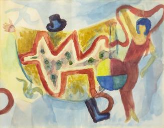 Alfred Wickenburg, Zauberer, um 1960, Aquarell auf Papier, Lichte Maße: 35,5 × 45,5 cm, Sammlun ...