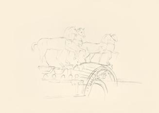 Alfred Wickenburg, Studie der Pferde von San Marco, 1945/1955, Bleistift auf Papier, Blattmaße: ...