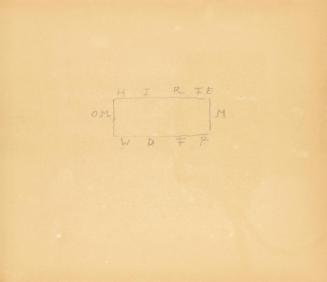 Alfred Wickenburg, Rechteck mit Buchstaben, um 1950, Bleistift auf Transparentpapier, Blattmaße ...