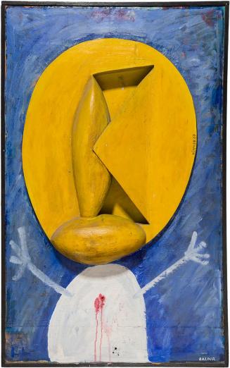 Kurt Hüpfner, Baldur, 1967, Holz, Acrylfarbe, 91 × 57 × 17 cm, Privatbesitz, Wien