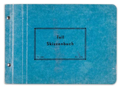 Alfred Wickenburg, Skizzenbuch (Nr. 29) Tell Nr. 1169, um 1950, Bleistift, Tusche und Kohle auf ...