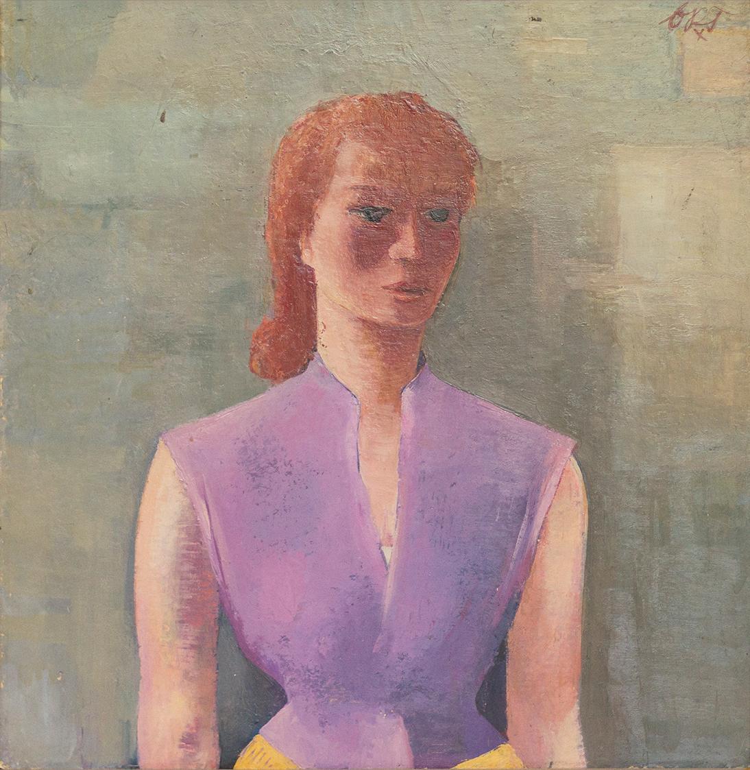 Otto Rudolf Schatz, Porträt einer jungen Frau mit rotem Haar, um 1937, Öl auf Holz, 65,5 × 63,5 ...