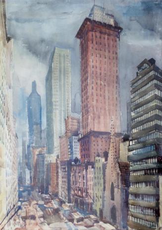 Otto Rudolf Schatz, New York, 5th Avenue, 1936 / 1937, Aquarell auf Papier, 61 × 45,5 cm, Priva ...