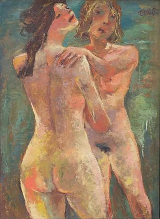 Otto Rudolf Schatz, Zwei weibliche Akte stehend, 1947, Öl auf Holz, 99,5 × 72,5 cm, Privatbesit ...
