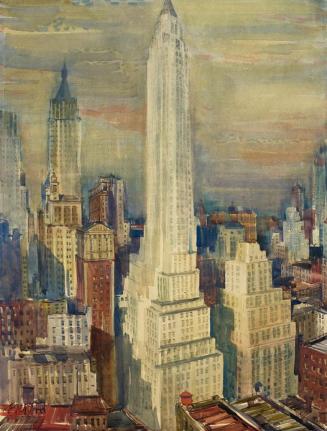 Otto Rudolf Schatz, City Bank Farmers Trust Company Building, New York, 1936 / 1937, Aquarell a ...