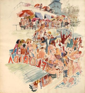 Otto Rudolf Schatz, Flussbad in der Moldau in Prag, 1944, Aquarell auf Papier, 40,5 × 37 cm, Pr ...
