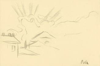 Alfred Wickenburg, Bewölkter Himmel über Pola, 1920/1923, Graphit auf Papier, Blattmaße: 15 × 2 ...