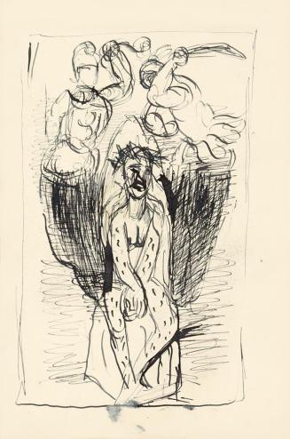 Alfred Wickenburg, Dornenkrönung, 1902, Tusche auf Papier, Blattmaße: 34 × 22,5 cm, Privatbesit ...