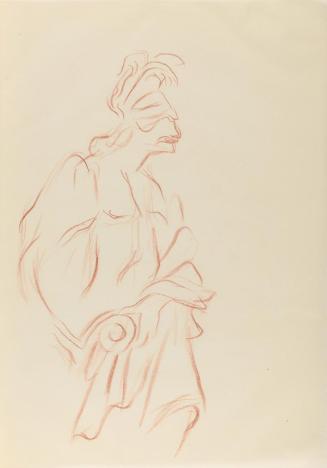 Alfred Wickenburg, Menschliche Figur, 1940, Rötel auf Papier, Blattmaße: 29,6 × 20,8 cm, Privat ...