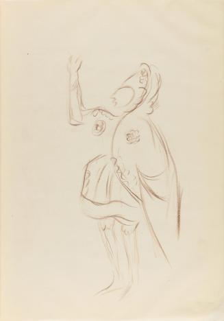 Alfred Wickenburg, Menschliche Figur, 1940, Braune Kreide auf Papier, Blattmaße: 29,8 × 20,8 cm ...