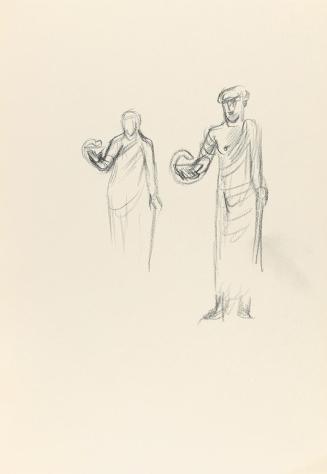 Alfred Wickenburg, Aesculapius, 1944, Bleistift auf Papier, Blattmaße: 31,8 × 22,5 cm, Privatbe ...