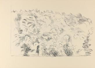 Alfred Wickenburg, Waldlandschaft, um 1950, Kohle auf Papier, Blattmaße: 21 × 29,5 cm, Privatbe ...