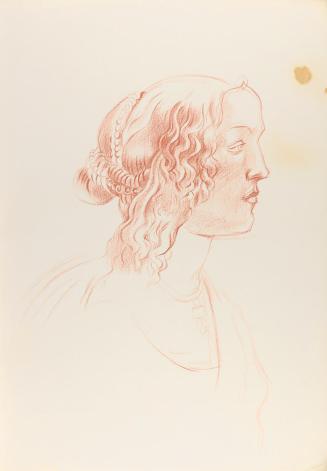 Alfred Wickenburg, Damenportrait nach Botticelli, 1940/1945, Rötel auf Papier, Blattmaße: 41,8  ...