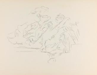 Alfred Wickenburg, Felsen und Pflanzen, um 1961, Bleistift auf Papier, Blattmaße: 24 × 30,5 cm, ...