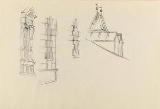 Alfred Wickenburg, Architekturdetails, 1941, Bleistift auf Papier, Blattmaße: 20,7 × 29,7 cm, P ...