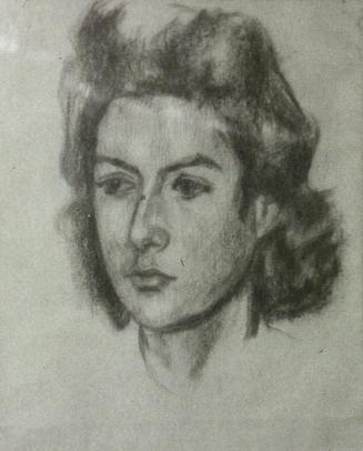 Alfred Wickenburg, Porträt Susanne Nemanitsch, 1940/1945, Kohle auf Papier, Blattmaße: 37,5 × 3 ...