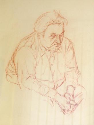 Alfred Wickenburg, Porträt des Komponisten Joseph Marx, 1945, Rötel auf Papier, Privatbesitz