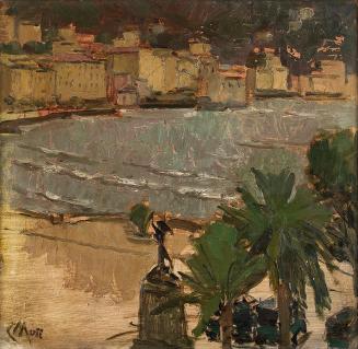 Carl Moll, Rapallo, 1932, Öl auf Holz, 34,8 × 35,8 cm, Privatbesitz