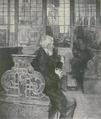 Carl Moll, Kircheninterieur, Danzig, 1895, Öl auf Leinwand, 68 × 55 cm, Unbekannter Besitz