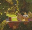 Carl Moll, Villa Primavesi, 1919 um, Öl auf Leinwand, 60 × 60 cm, Privatbesitz, courtesy im Kin ...