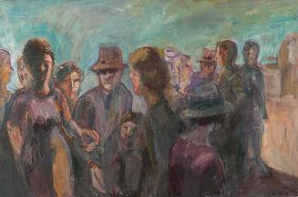 Georg Eisler, Fußgänger, 1967, Öl auf Leinwand, 100 × 150 cm, Georg und Alice Eisler – Fonds fü ...