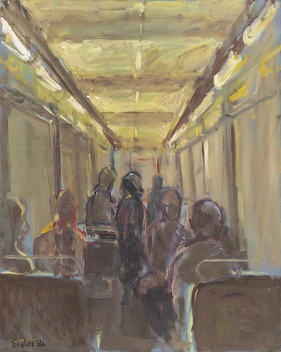 Georg Eisler, Métro, 1986, Öl auf Leinwand, 99,5 × 80 cm, Georg und Alice Eisler – Fonds für bi ...