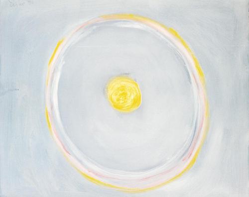 Georg Eisler, Himmelserscheinung, 1996, Öl auf Leinwand, 50 × 60 cm, Verbleib unbekannt