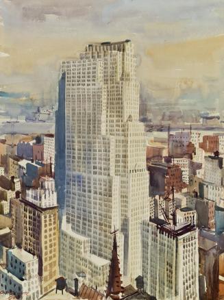Otto Rudolf Schatz, New York, Rockefeller Center, 1936 / 1937, Aquarell auf Papier, 62,5 × 47 c ...