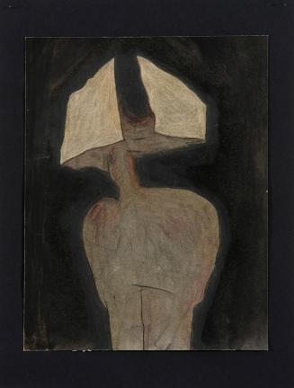 Kurt Hüpfner, Kubakrise, 1962, Kohle, Farbstift und Schellack auf Papier, 49 × 38,3 cm, Privatb ...
