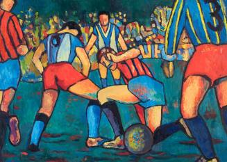 Alfred Wickenburg, Fußballer, 1974, Öl auf Leinwand, 100 × 140 cm, Privatbesitz