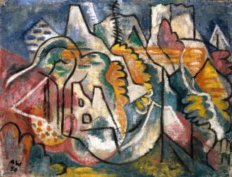 Alfred Wickenburg, Ruine im Herbst, 1950, Öl auf Leinwand, 50,5 × 66 cm, Neue Galerie Graz, Uni ...