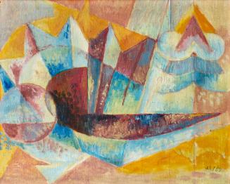 Alfred Wickenburg, Abstrakte Komposition, 1963, Öl auf Leinwand, 36 × 44 cm, Privatsammlung, Wi ...