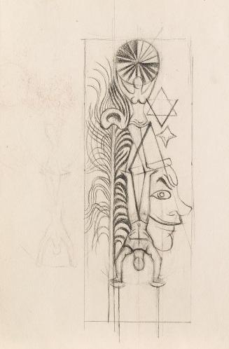 Alfred Wickenburg, Artisten, 1948/1950, Kohle auf Papier, Blattmaße: 36 × 24 cm, Privatbesitz