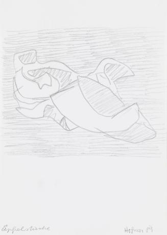 Kurt Hüpfner, Apfelstücke, 1989, Bleistift auf Papier, kaschiert auf Karton, 29,7 × 21 cm, Priv ...
