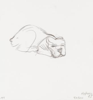 Kurt Hüpfner, Tabac, 1985, Bleistift auf Papier, kaschiert auf Karton, 22,8 × 21 cm, Privatbesi ...