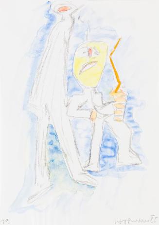 Kurt Hüpfner, Ohne Titel, 1985, Aquarell und Bleistift auf Papier, kaschiert auf Karton, 29,6 × ...