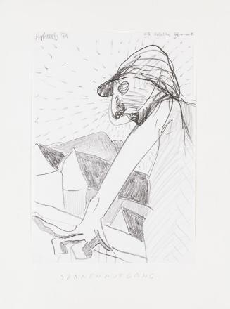Kurt Hüpfner, Sonnenaufgang, 1991, Bleistift auf Papier, kaschiert auf Karton, 29,8 × 21 cm, Pr ...