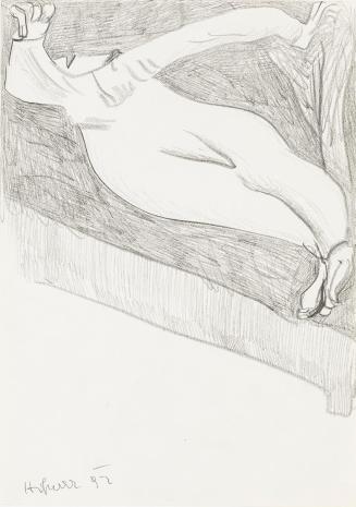Kurt Hüpfner, Ohne Titel, 1992, Bleistift auf Papier, kaschiert auf Karton, 29,7 × 21 cm, Priva ...