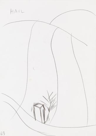 Kurt Hüpfner, Haul, um 1986, Bleistift auf Papier, kaschiert auf Karton, 29,7 × 21 cm, Privatbe ...