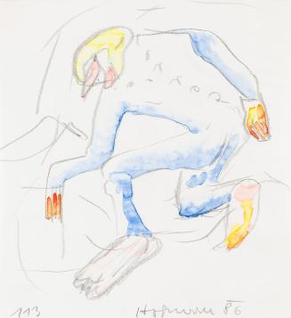 Kurt Hüpfner, Ohne Titel, 1986, Aquarell und Bleistift auf Papier, kaschiert auf Karton, 19,7 × ...